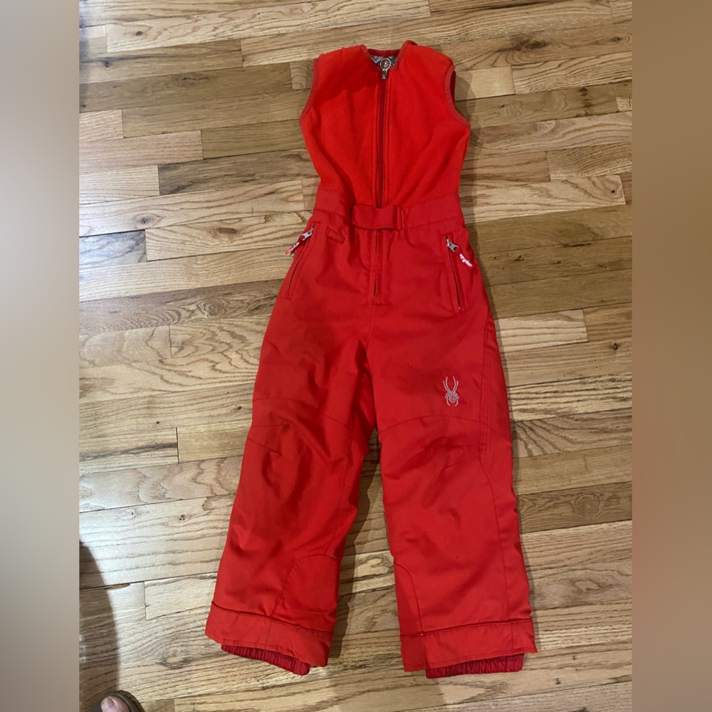 Spyder brand kids size 6 ski/snow pant jumpsuit.